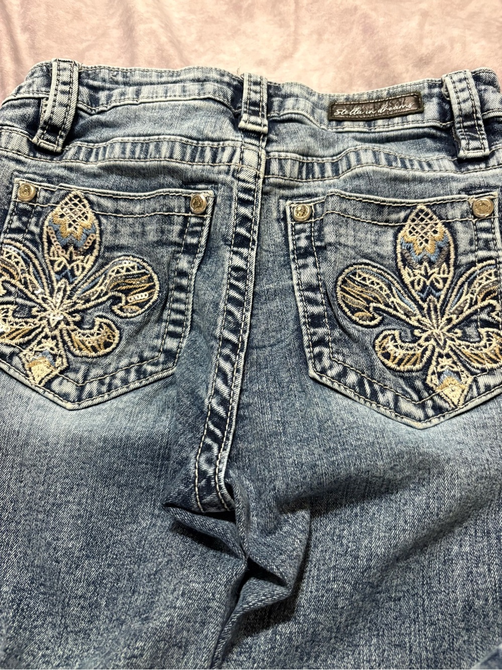 Women's Light Blue Embroidered Boot Cut Jeans -